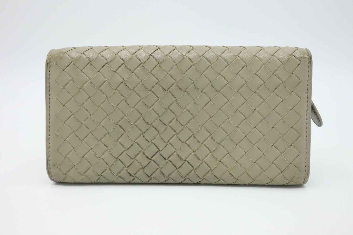 Bottega Long Wallet in Grey Intrecciato Leather