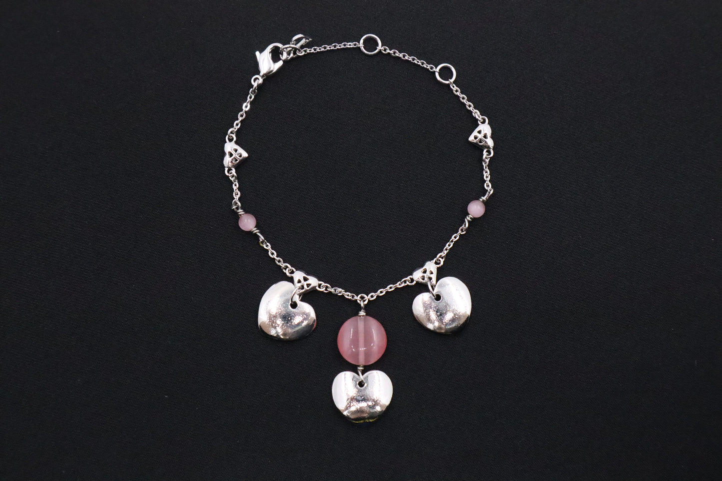 Dior Heart Bracelet with Pink Beads