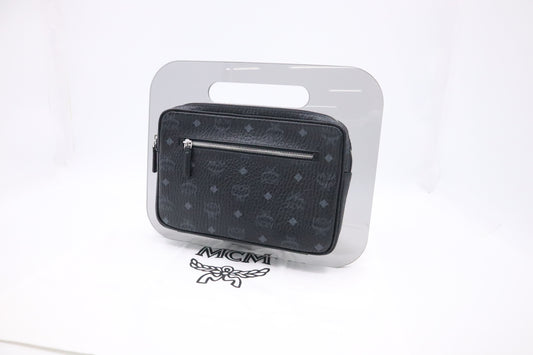 MCM x Phenomenon Clutch in Black Visetos Canvas