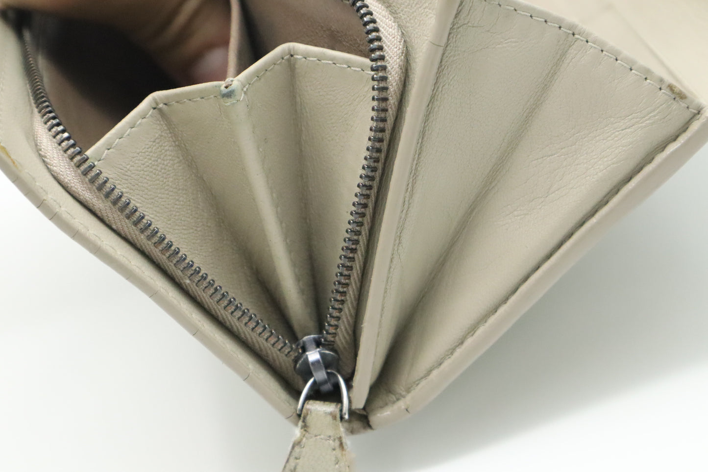 Bottega Long Wallet in Grey Intrecciato Leather