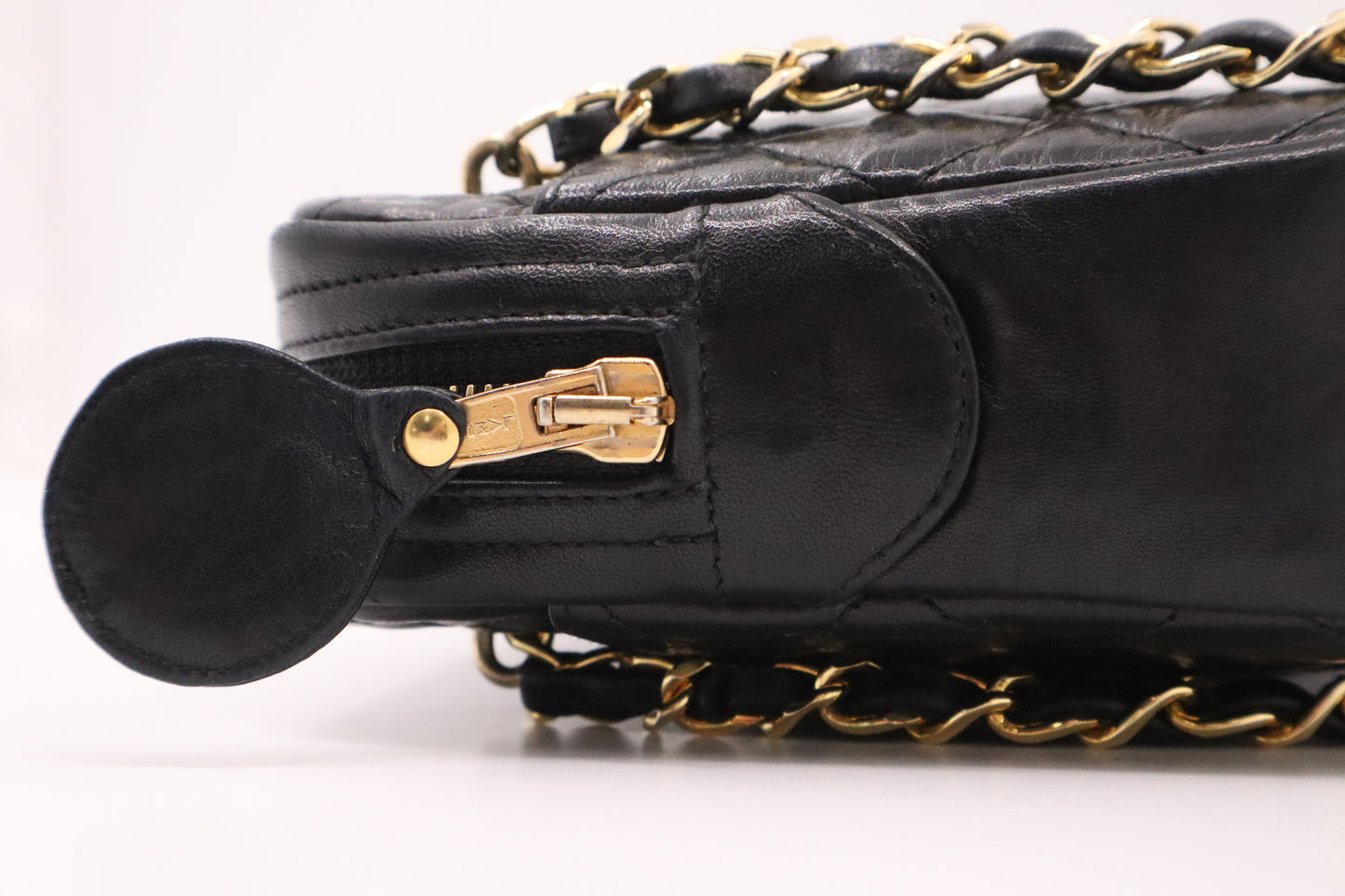 Chanel Camera Bag in Black Mattelasse Lambskin Leather