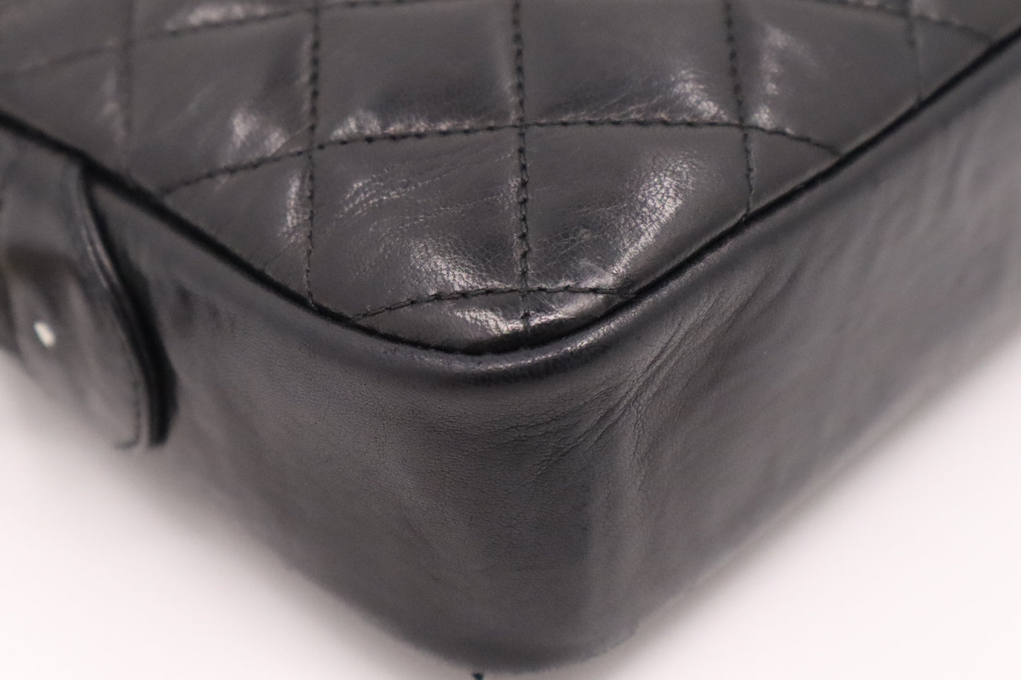 Chanel Camera Bag in Black Mattelasse Lambskin Leather