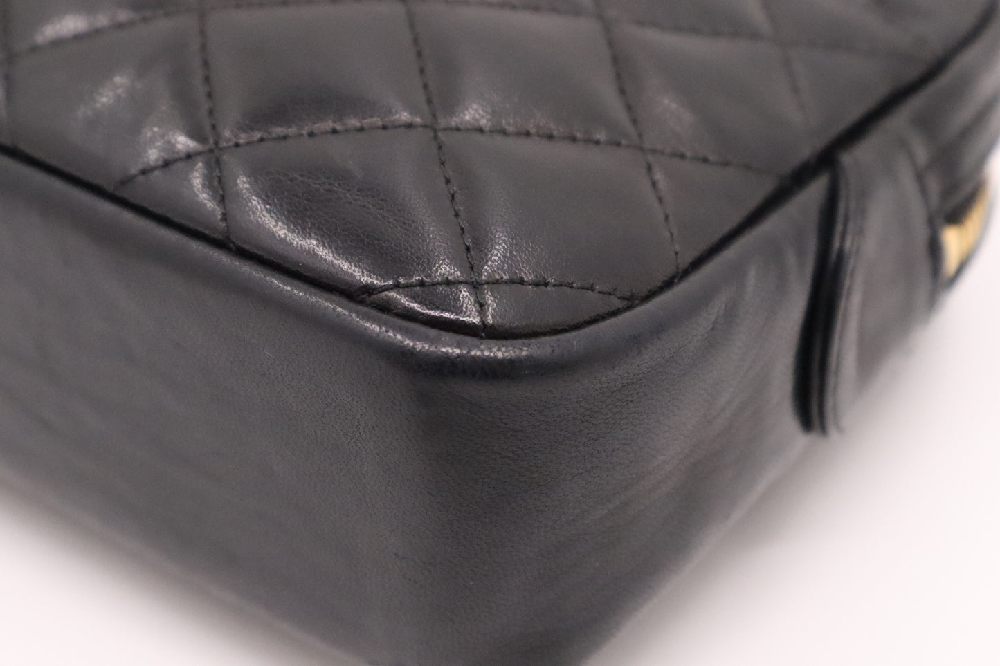 Chanel Camera Bag in Black Mattelasse Lambskin Leather