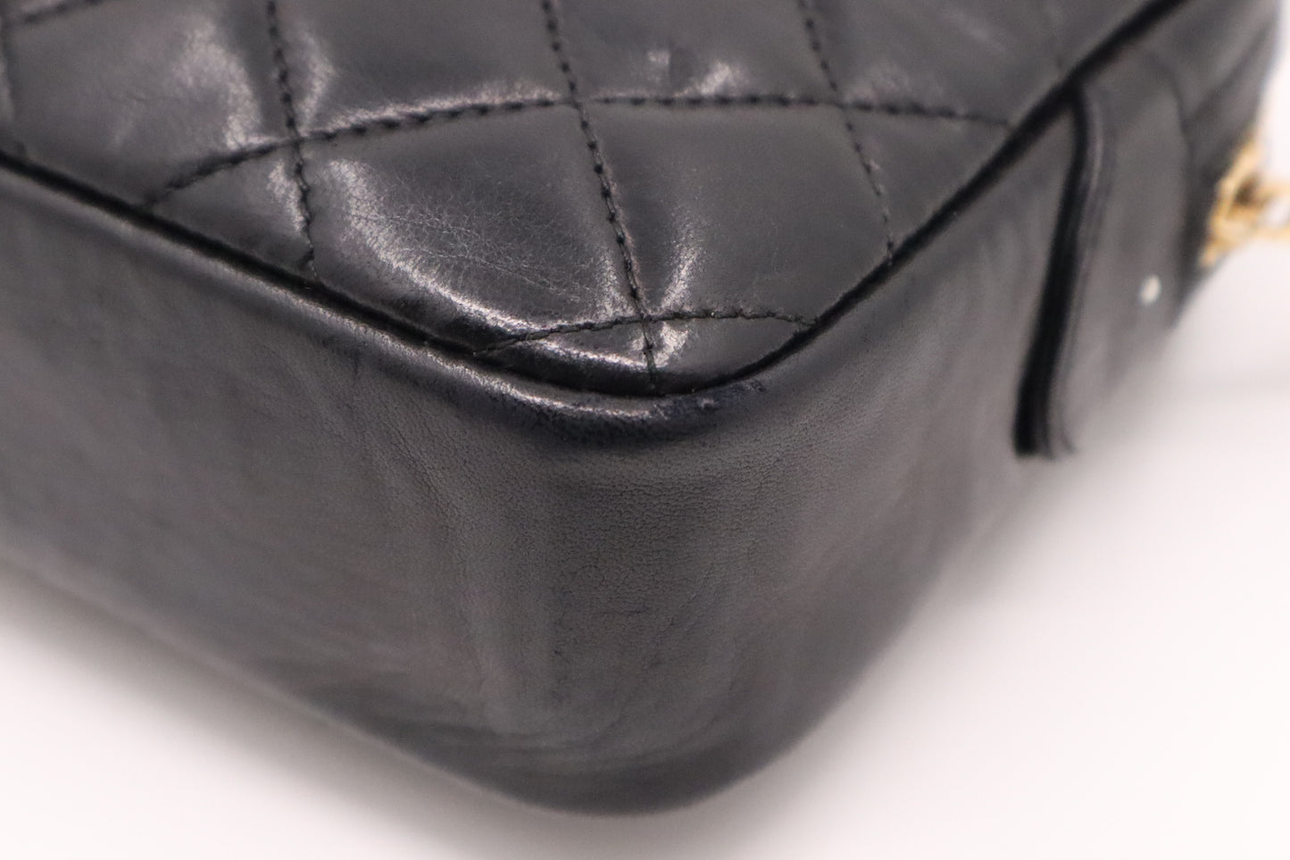 Chanel Camera Bag in Black Mattelasse Lambskin Leather