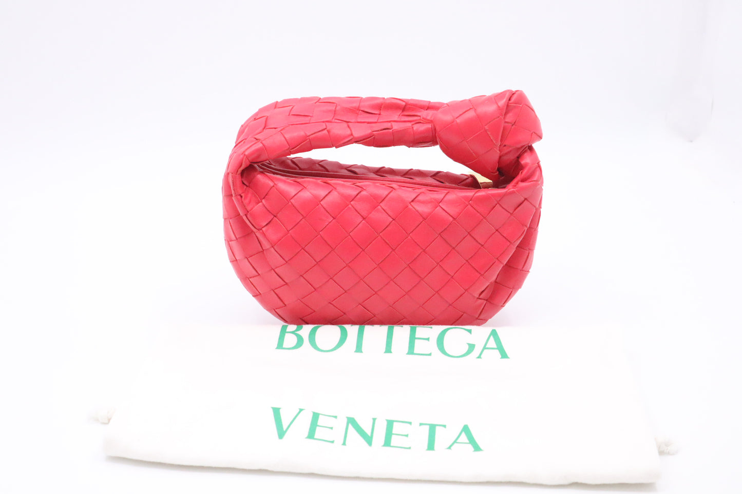 Bottega Veneta Mini Jodie in Red Intrecciato Leather