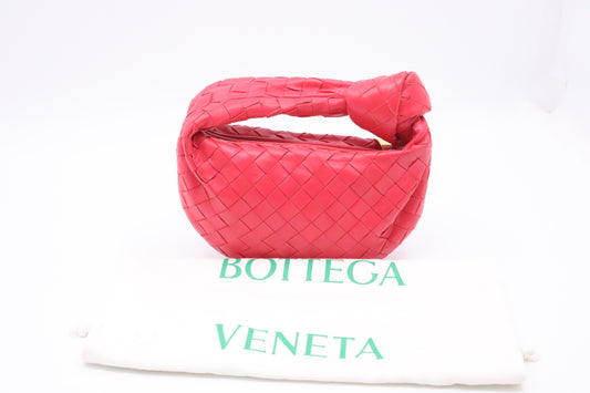 Bottega Veneta Mini Jodie in Red Intrecciato Leather