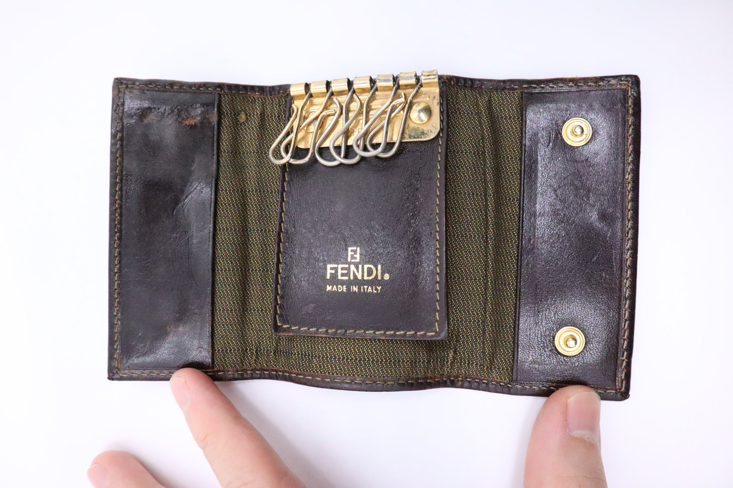 Fendi Key Case in Zucca Canvas