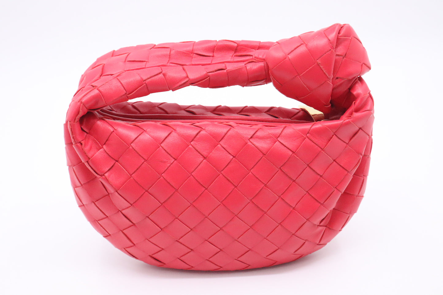 Bottega Veneta Mini Jodie in Red Intrecciato Leather