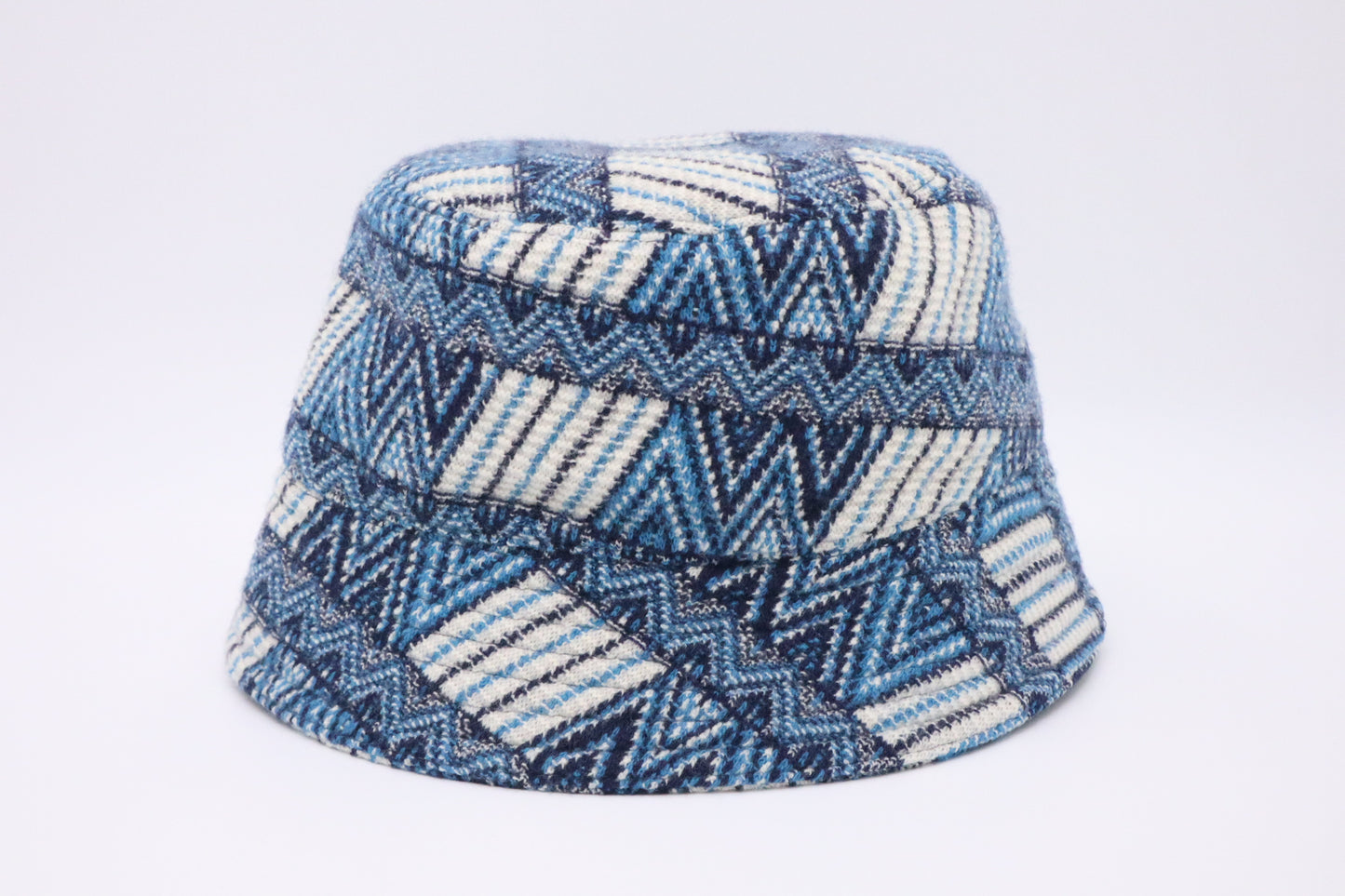 Prada Bucket Hat in Blue Wool & Cashmere