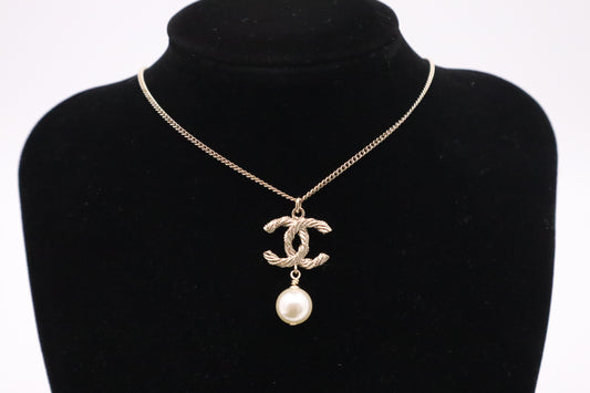 Chanel CC and Pearl Necklace
