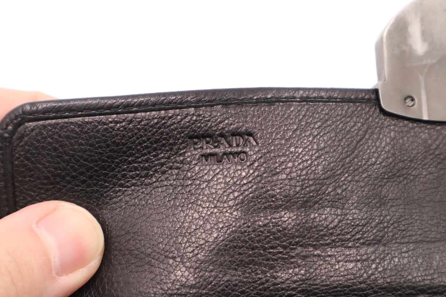 Prada Long Wallet in Black Leather