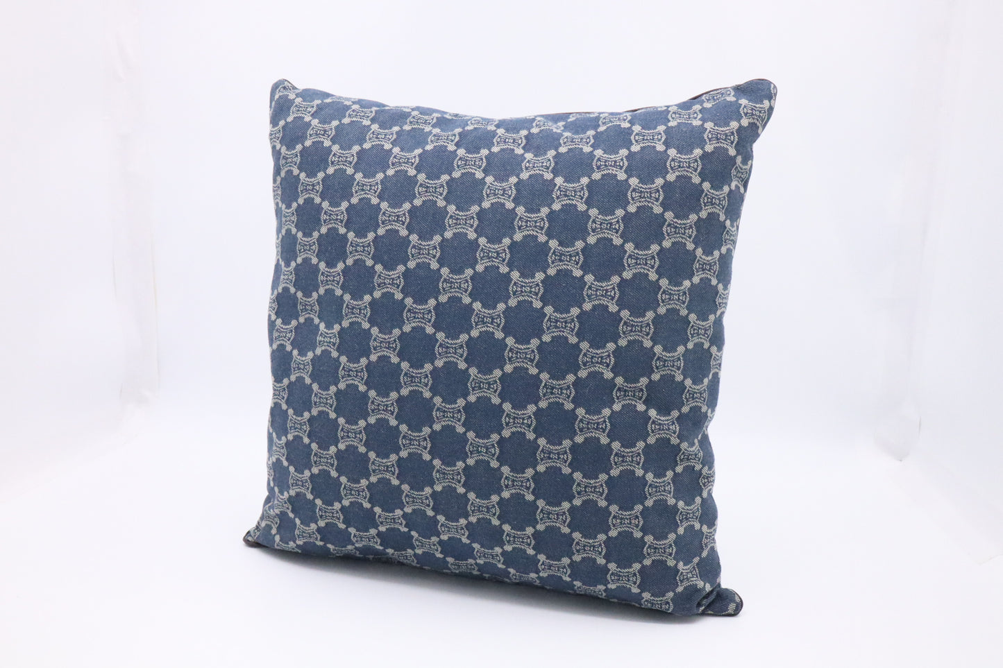 Celine Square Pillow in Macadam Denim Canvas