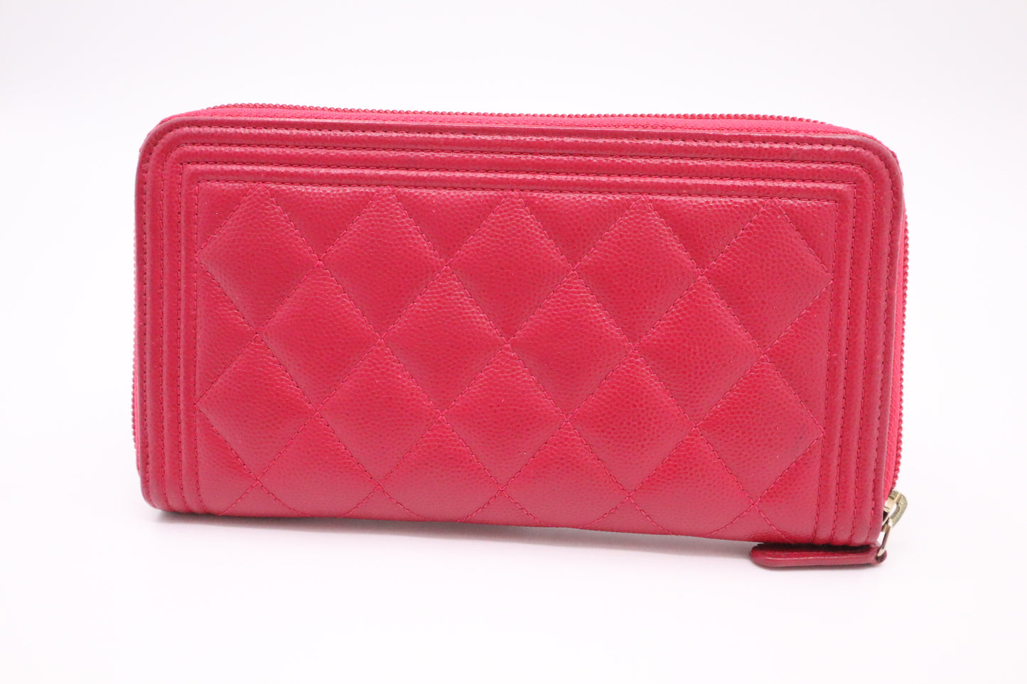 Chanel Boy Long Zippy in Pink Caviar Leather