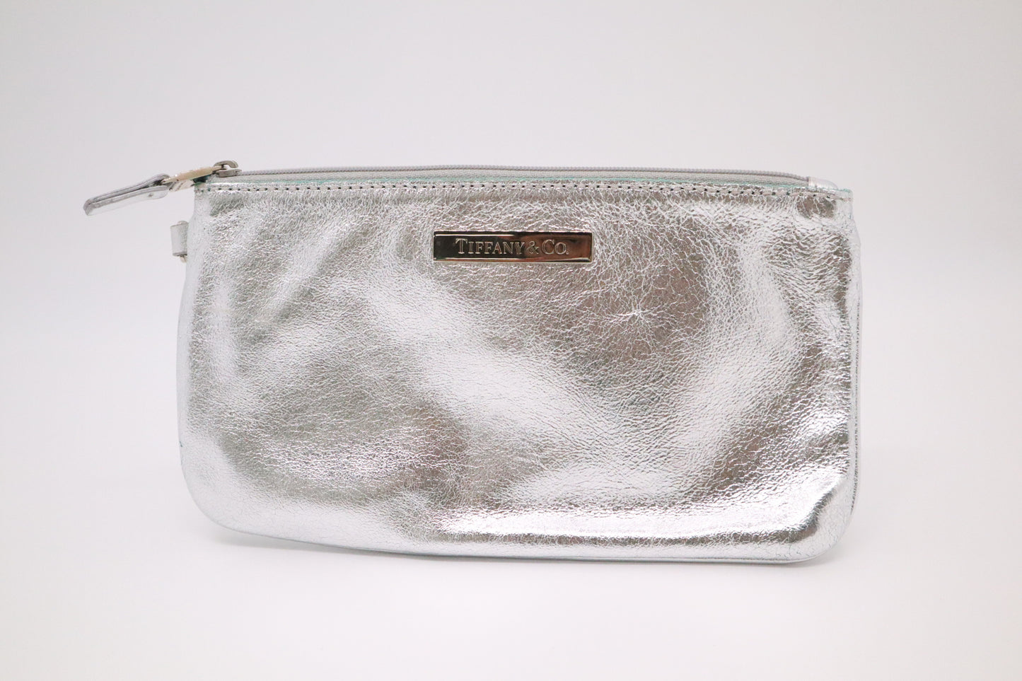 Tiffany & Co. Small Tote Bag in Silver & Blue Leather