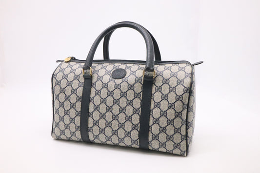 Gucci Boston Bag in Blue GG Supreme Canvas
