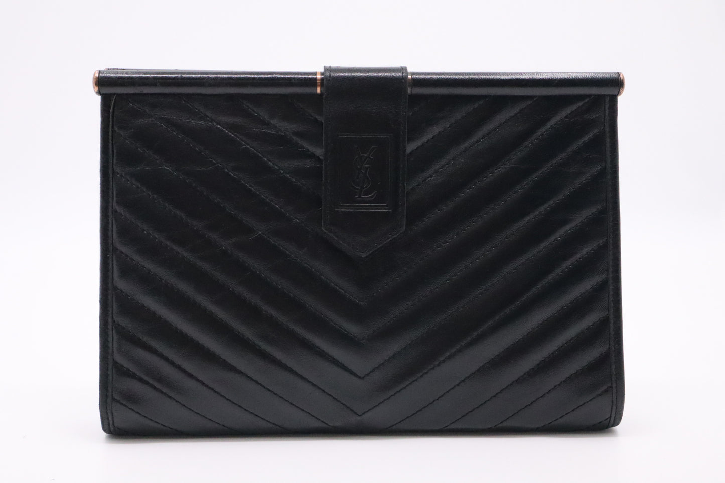 YSL Saint Laurent Clutch in Black Leather