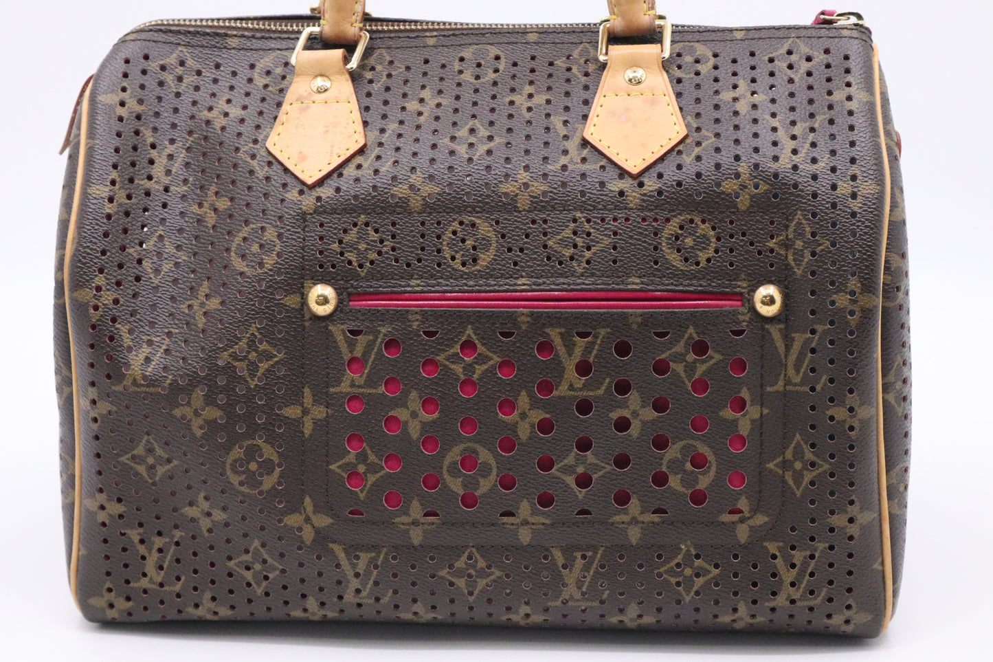Louis Vuitton Speedy 30 in Pink and Perforated Monogram Canvas