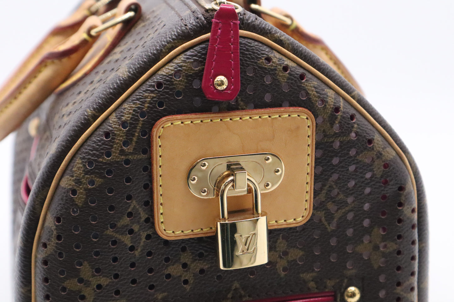 Louis Vuitton Speedy 30 in Pink and Perforated Monogram Canvas