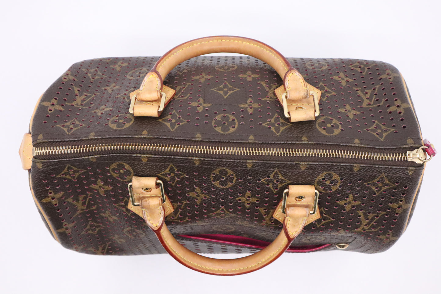 Louis Vuitton Speedy 30 in Pink and Perforated Monogram Canvas