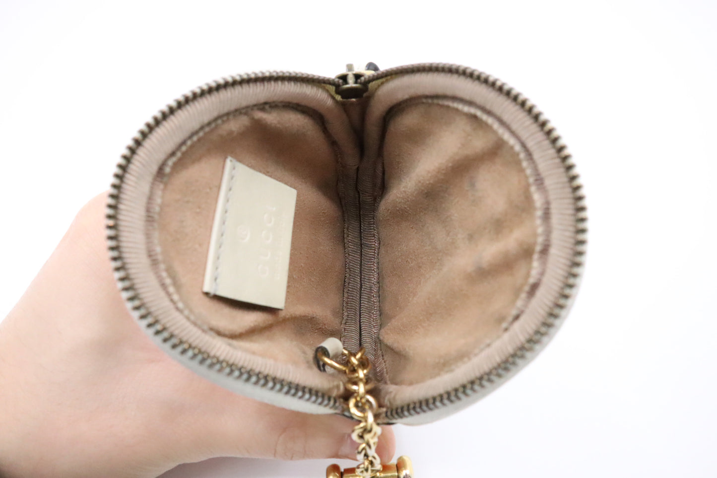 Gucci Marmont Coin Case in White Leather