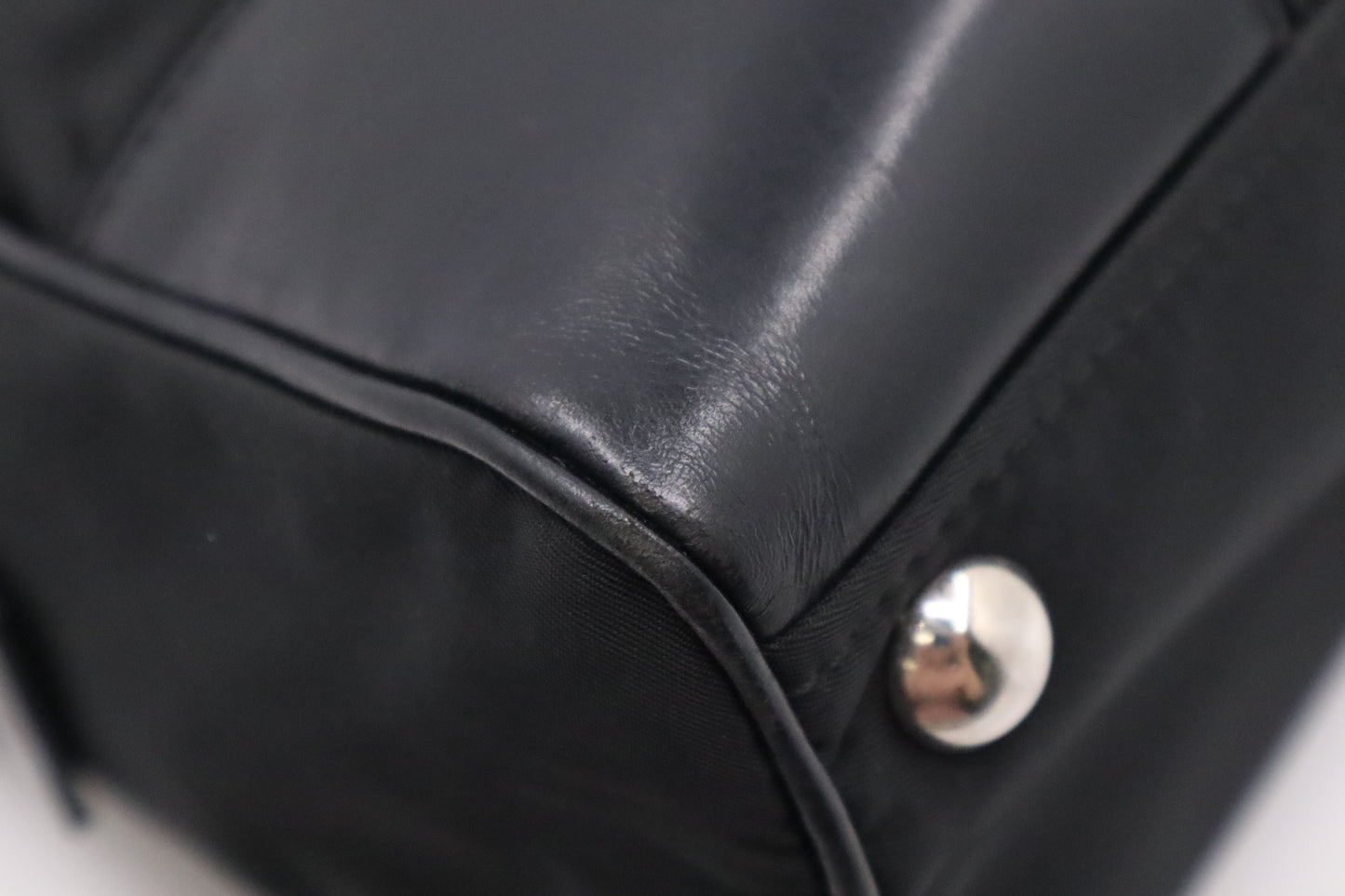 Prada Shoulder Bag in Black Nylon and Leather