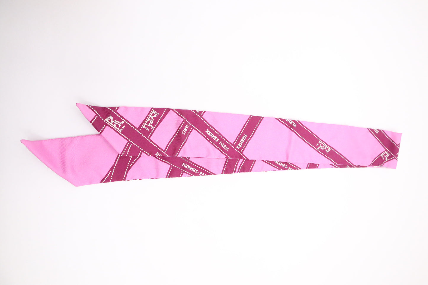 Hermes Bolduc Twilly in Pink Silk