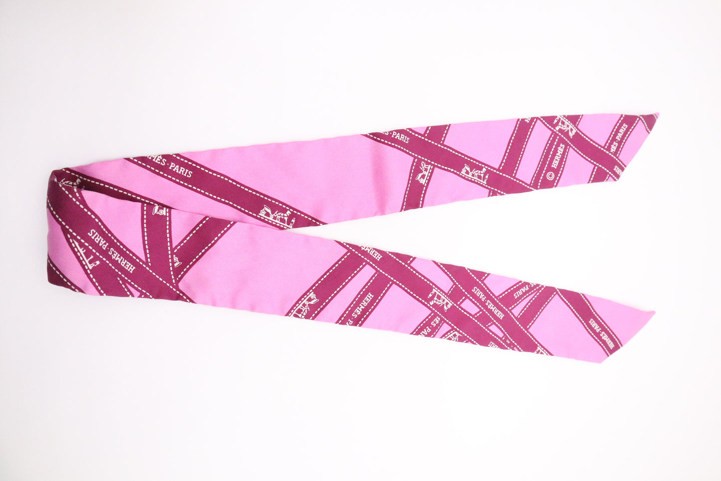 Hermes Bolduc Twilly in Pink Silk