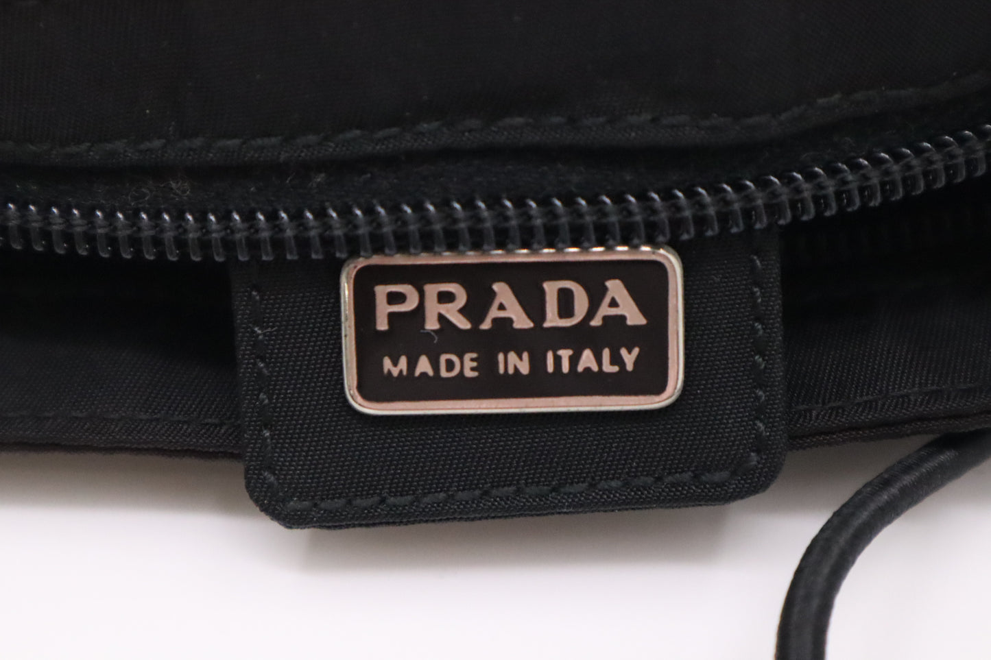 Prada Shoulder Bag in Black Nylon and Leather