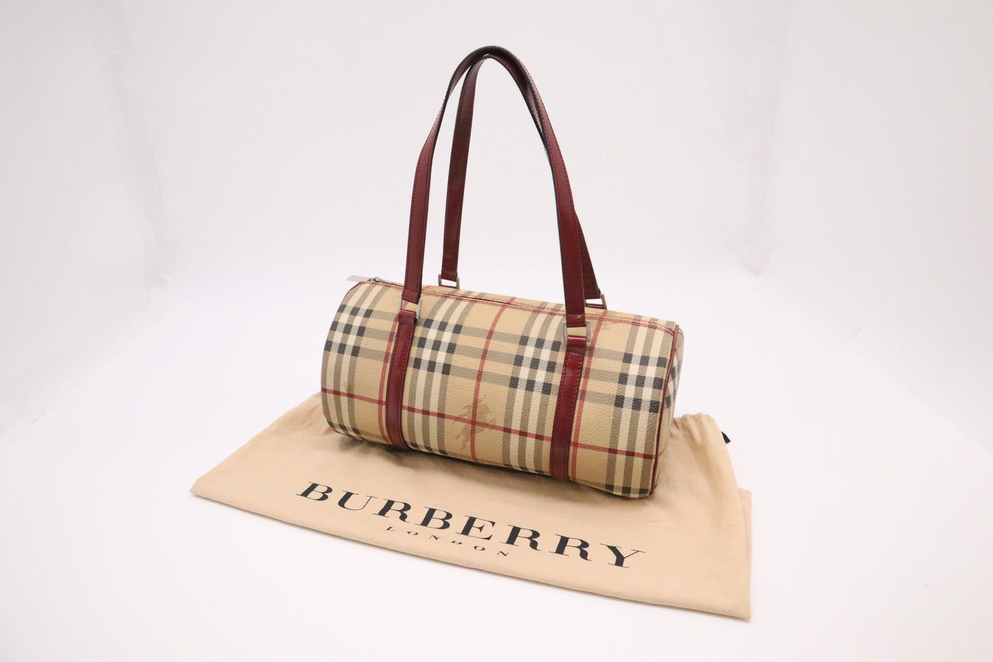 Burberry Barrel Bag in Nova Check Canvas