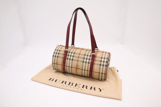 Burberry Barrel Bag in Nova Check Canvas