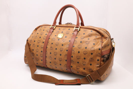MCM Boston Travel Bag in Visetos Leather
