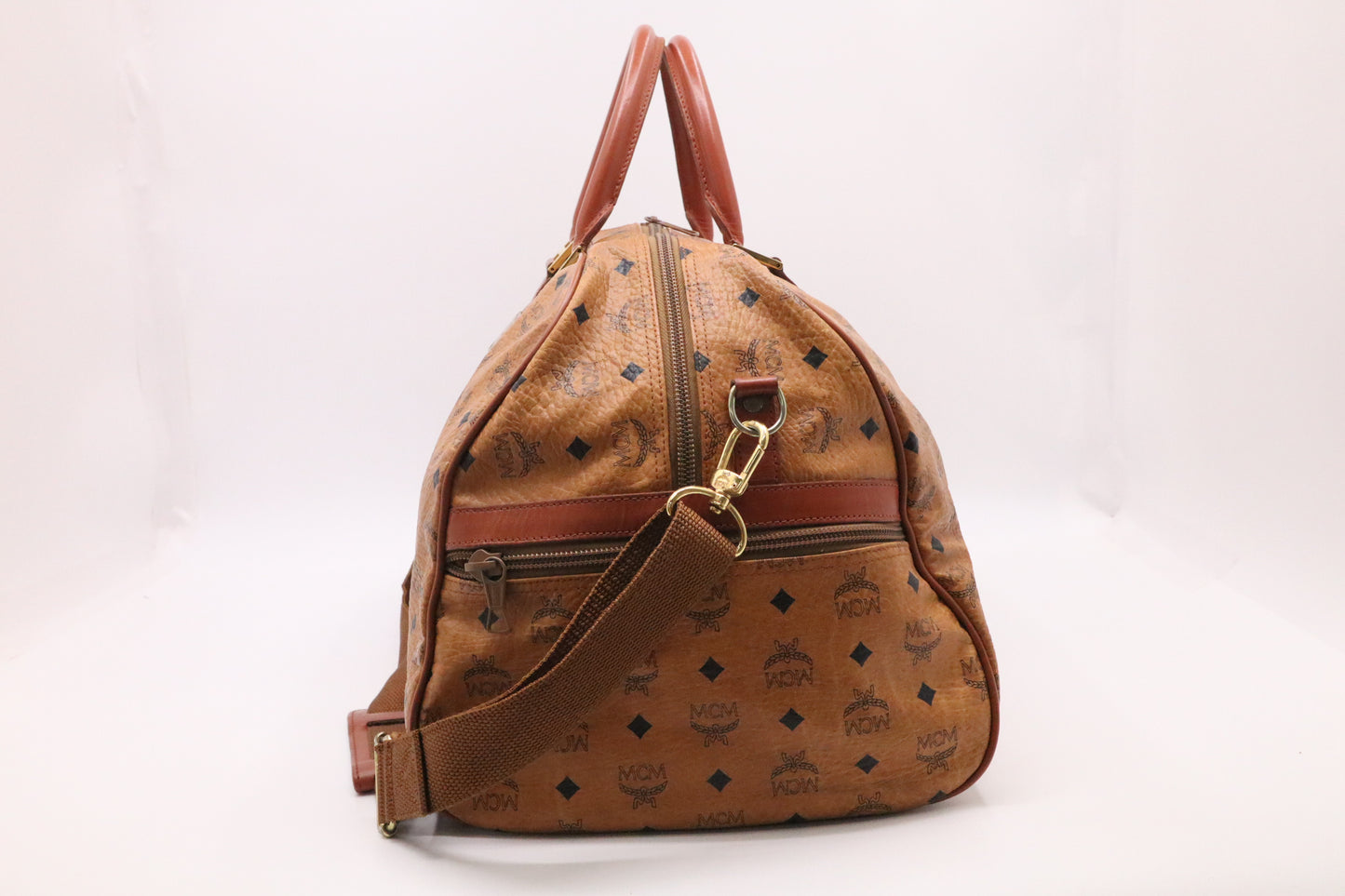 MCM Boston Travel Bag in Visetos Leather