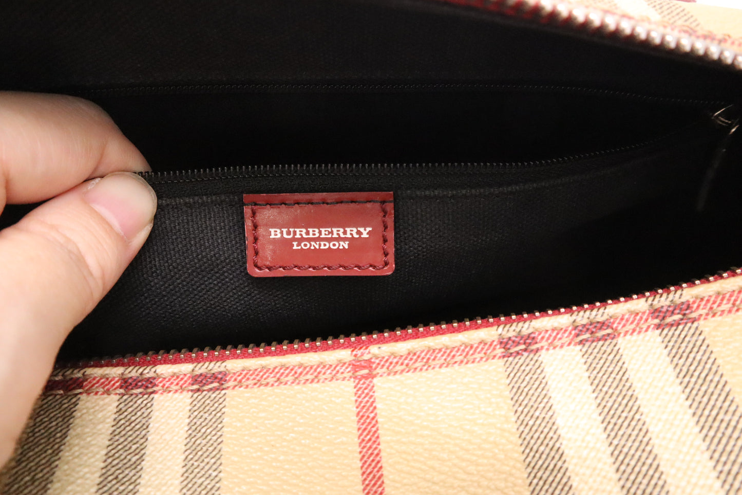Burberry Barrel Bag in Nova Check Canvas