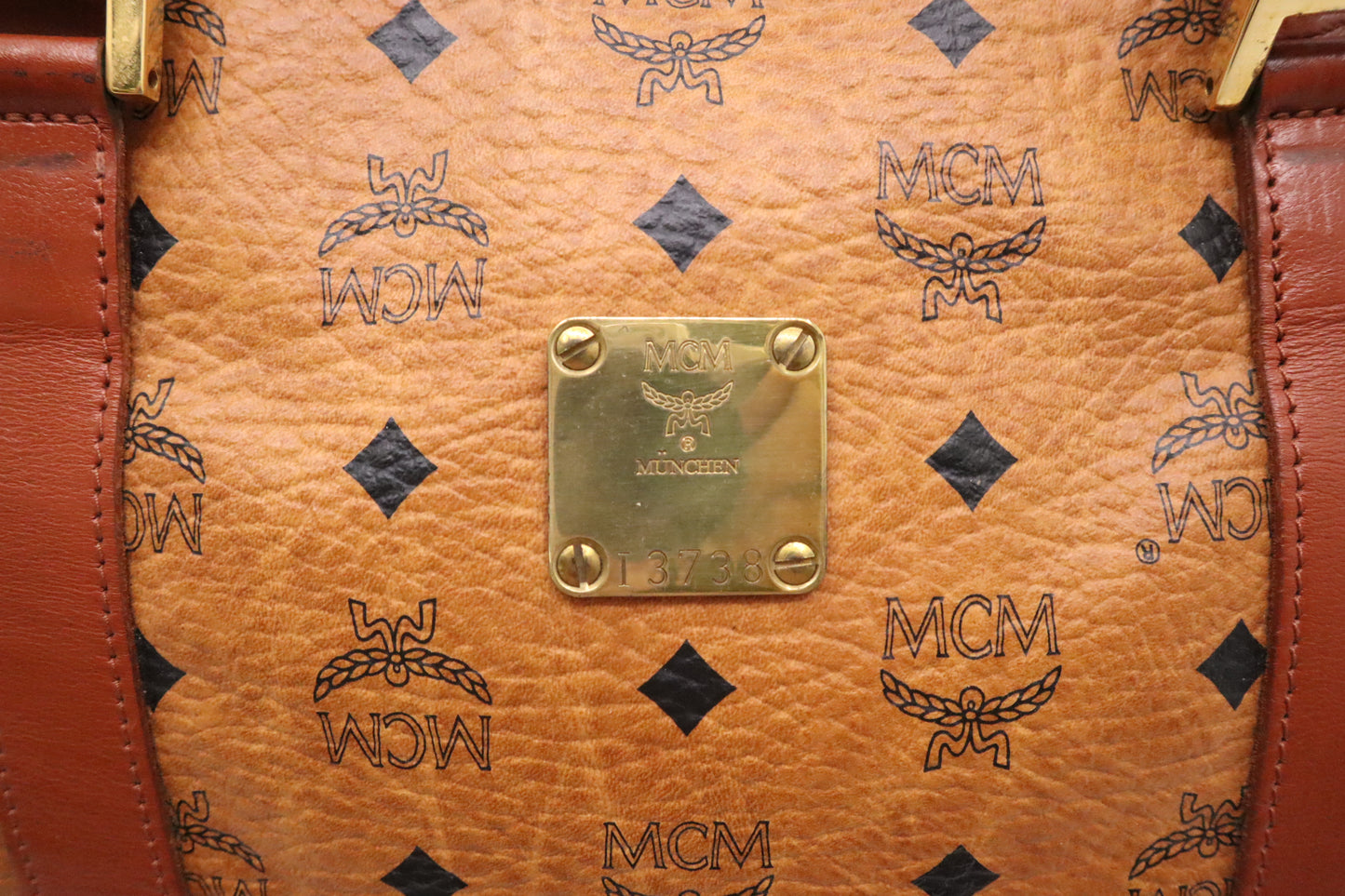 MCM Boston Travel Bag in Visetos Leather