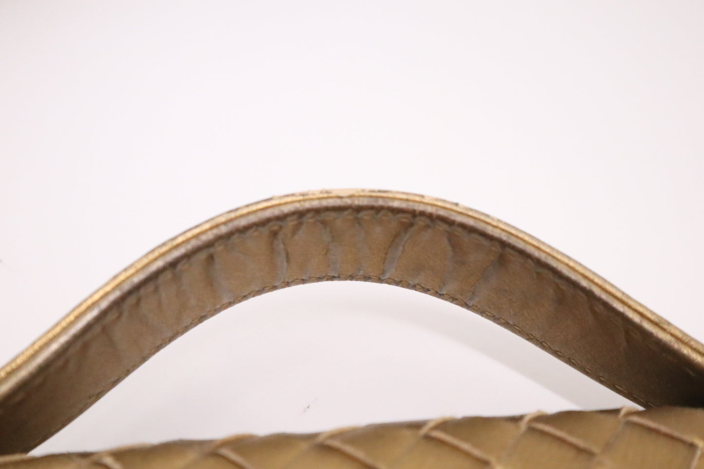Bottega Veneta Briefcase in Gold Intrecciato Leather