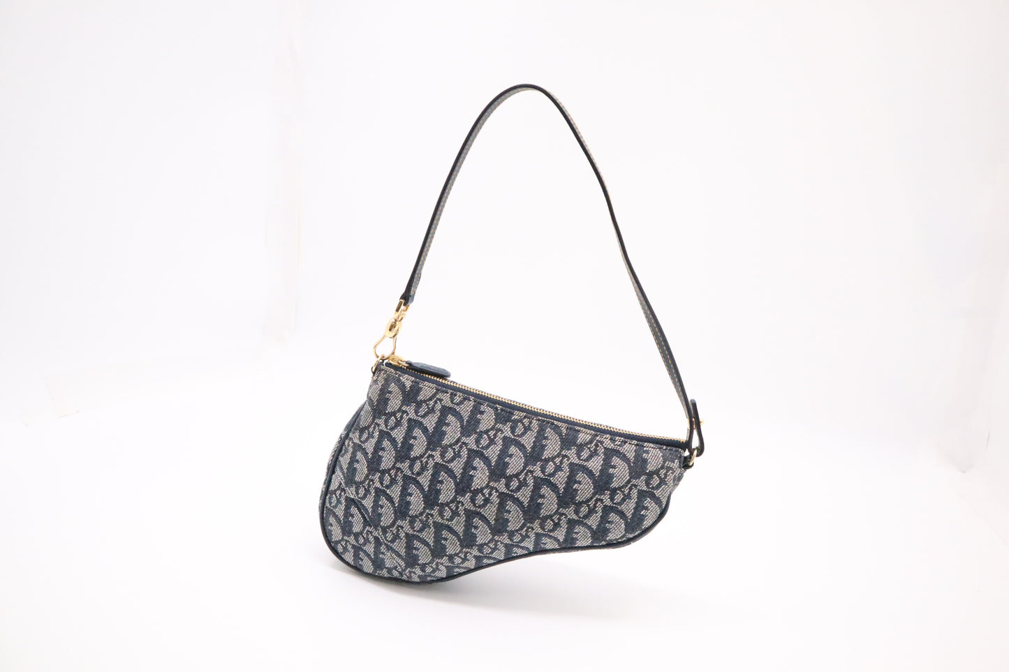 Dior Saddle Pochette in Navy Blue Oblique Canvas