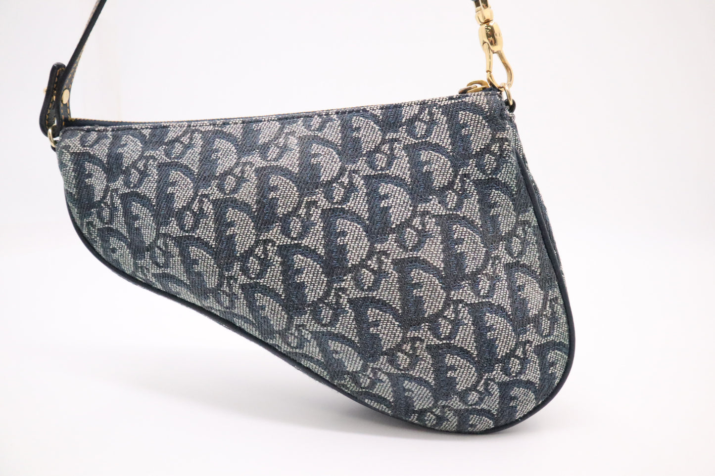 Dior Saddle Pochette in Navy Blue Oblique Canvas