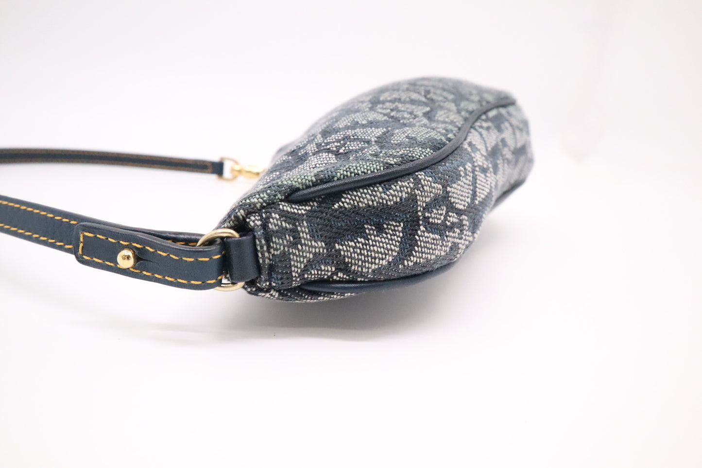 Dior Saddle Pochette in Navy Blue Oblique Canvas
