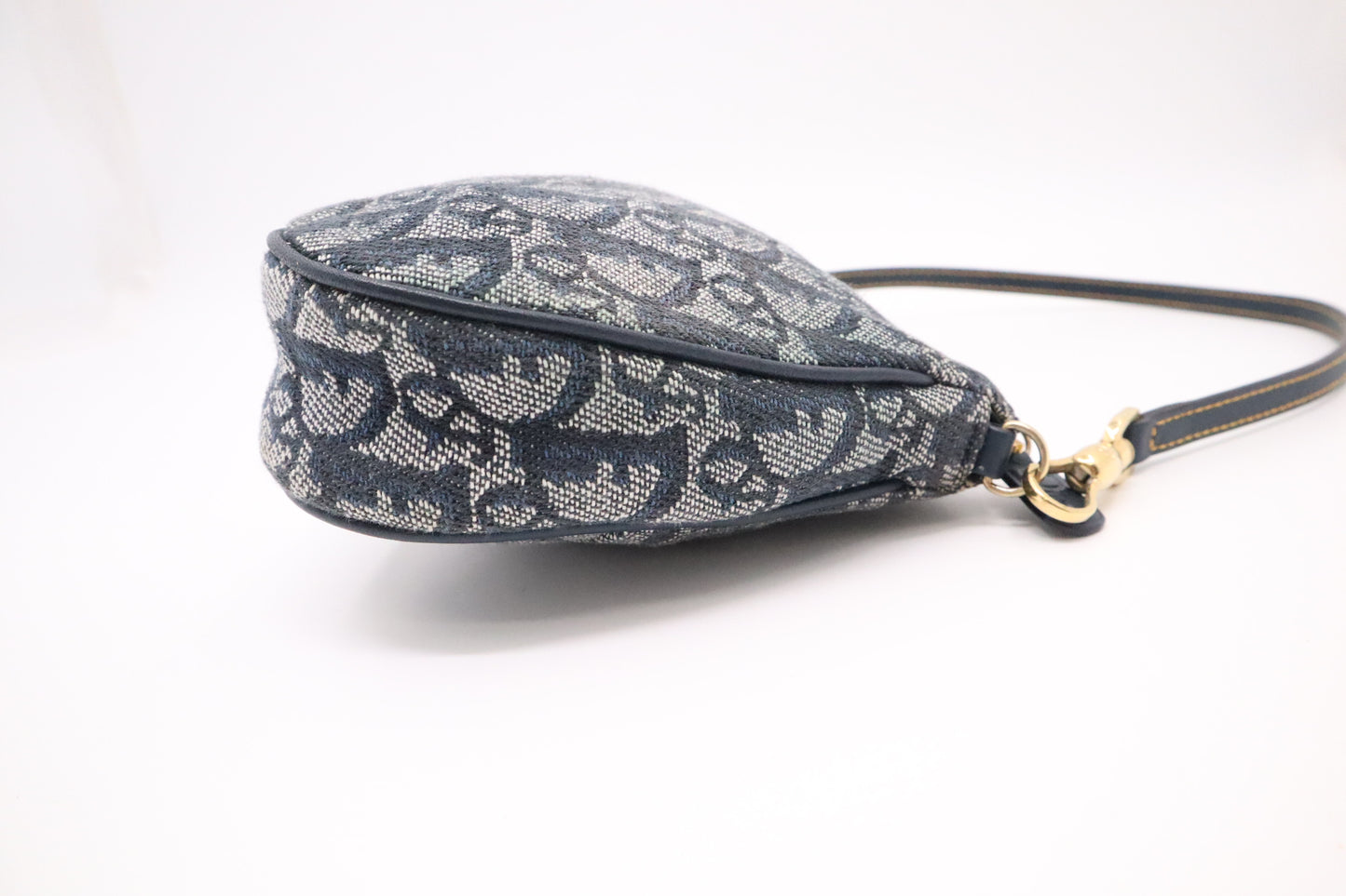 Dior Saddle Pochette in Navy Blue Oblique Canvas