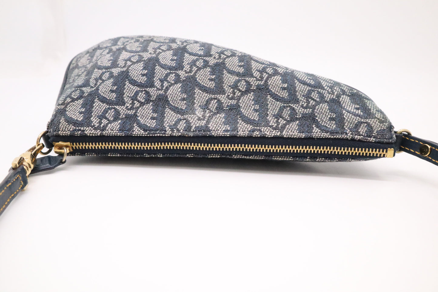 Dior Saddle Pochette in Navy Blue Oblique Canvas