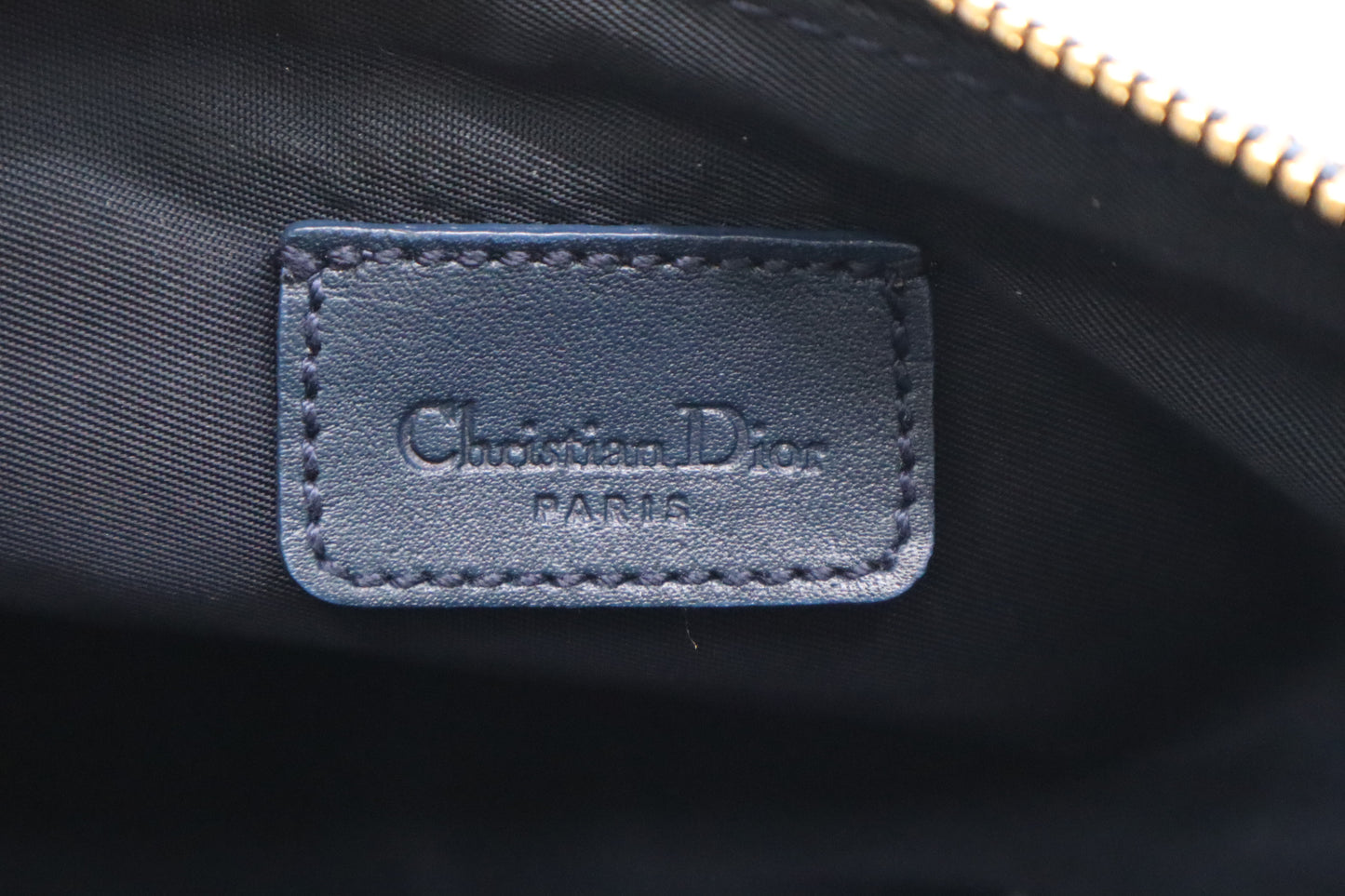 Dior Saddle Pochette in Navy Blue Oblique Canvas