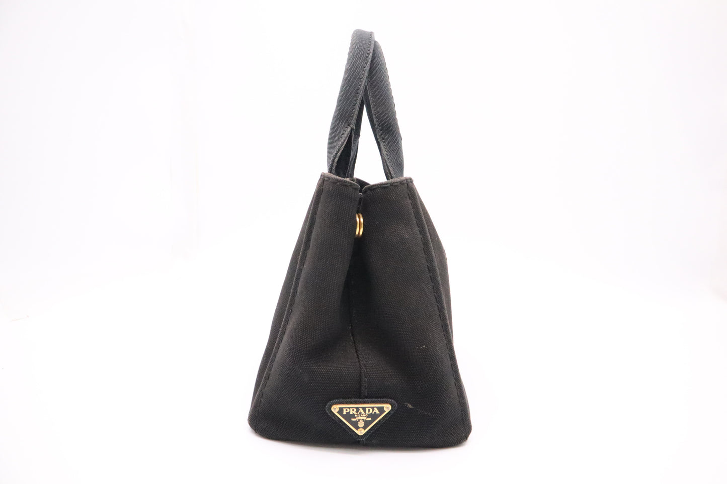 Prada Canapa Small in Black Canvas