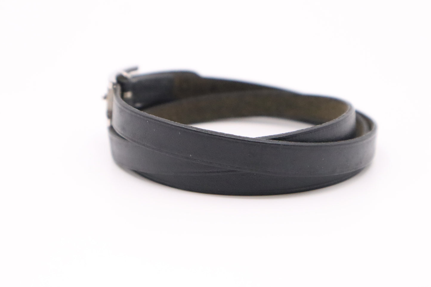 Hermes Double Tour Bracelet in Black Leather