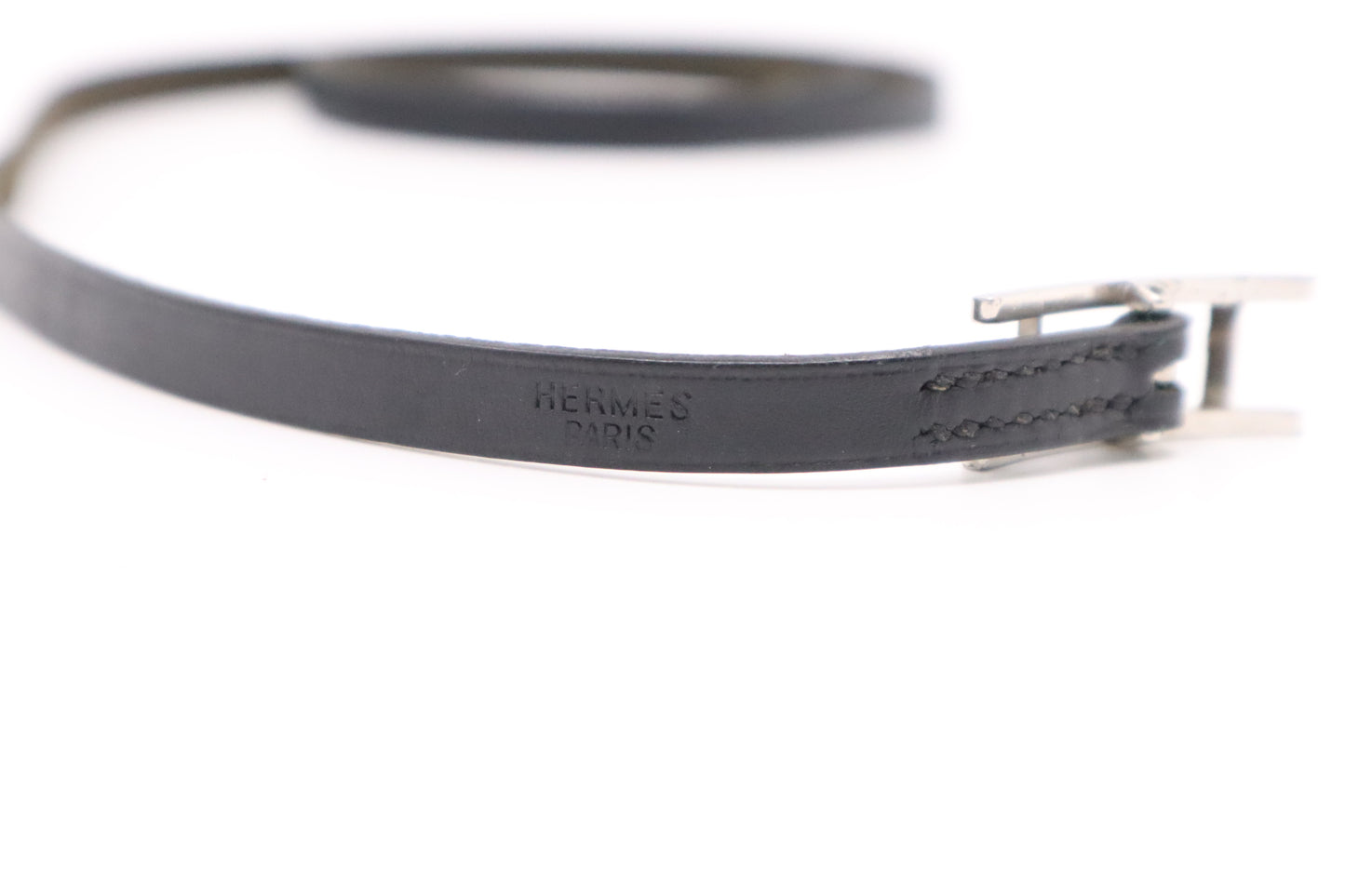 Hermes Double Tour Bracelet in Black Leather
