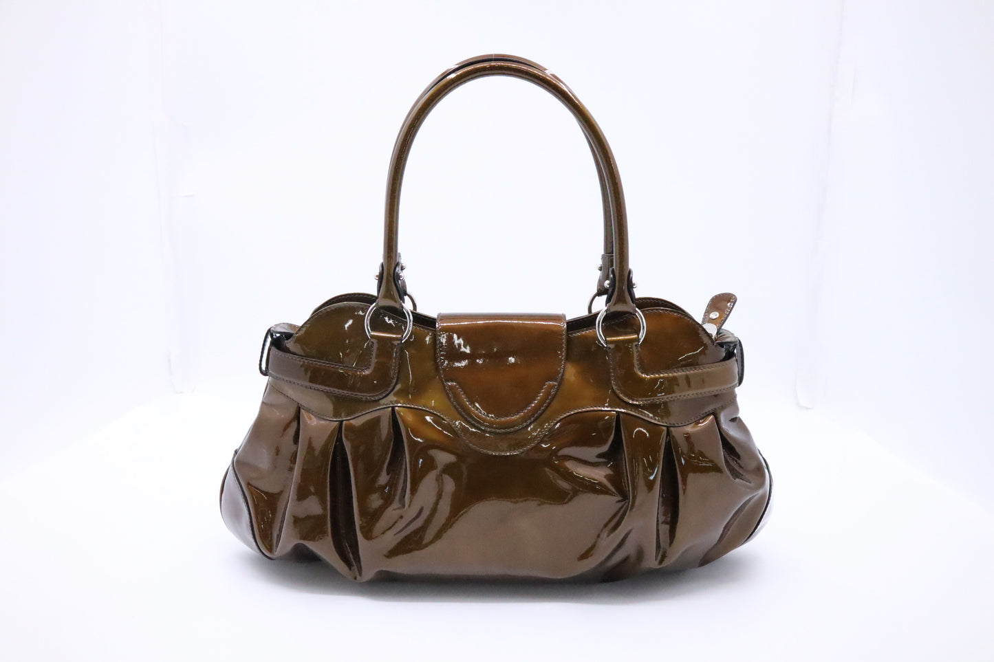 Ferragamo Marisa Handbag in Bronze Patent Leather