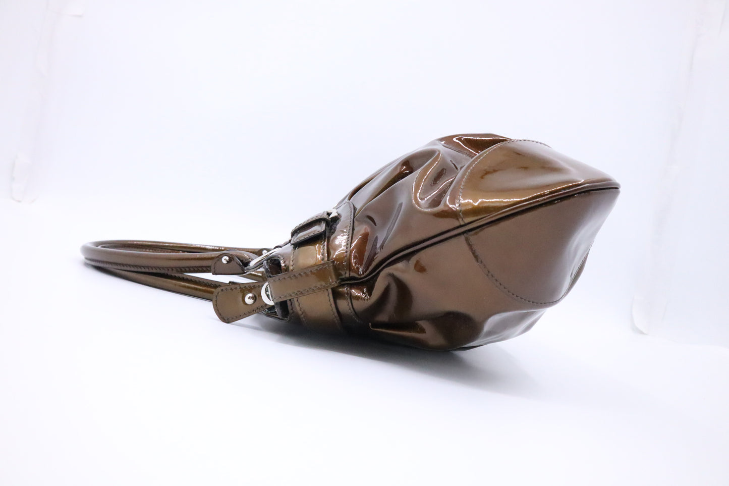 Ferragamo Marisa Handbag in Bronze Patent Leather