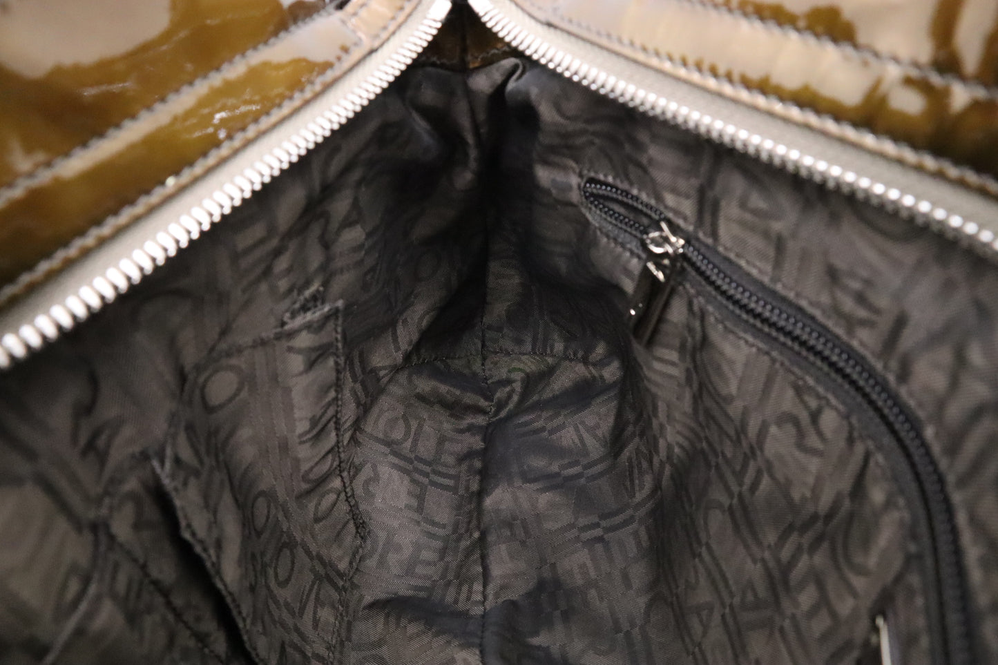 Ferragamo Marisa Handbag in Bronze Patent Leather