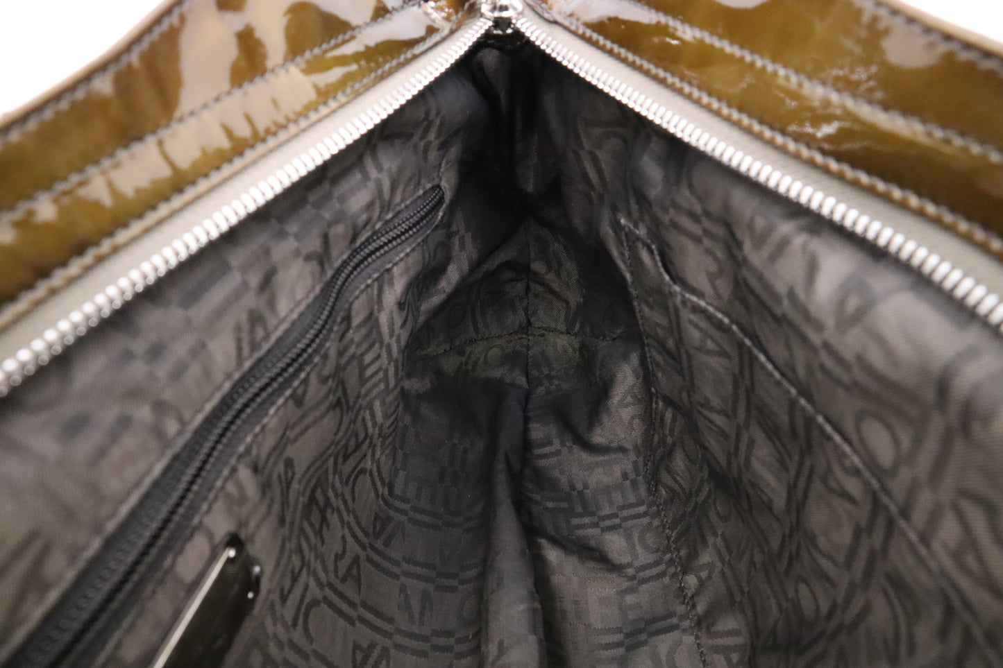 Ferragamo Marisa Handbag in Bronze Patent Leather