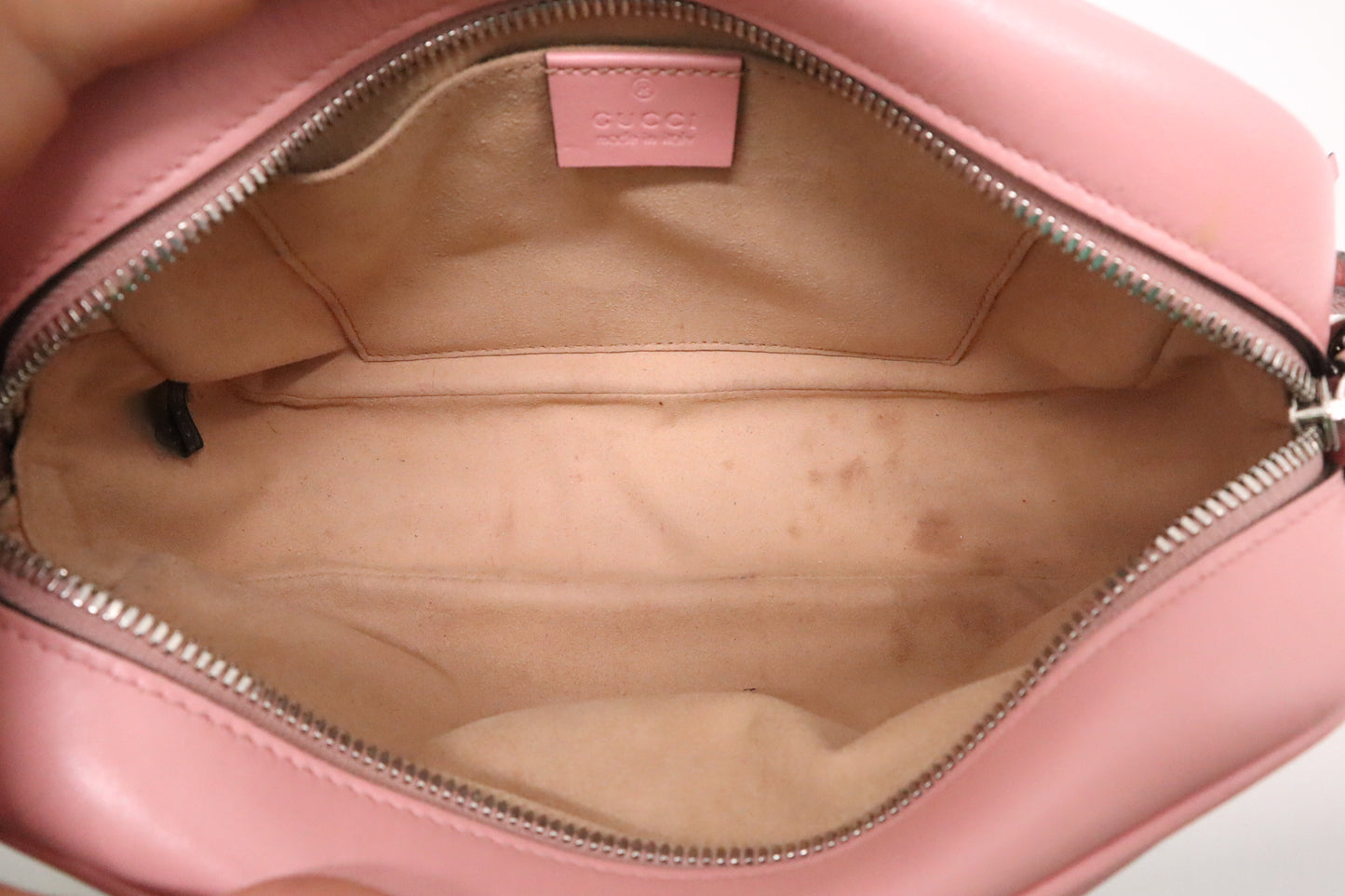 Gucci Marmont Shoulder Bag in Pink Leather