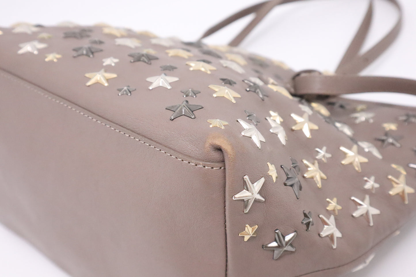 Jimmy Choo Small Sasha Tote in Grey Star-Studded Leather